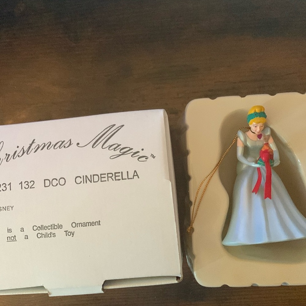Disney Christmas Magic by Grolier “Cinderella” ornament. EUC in original box.